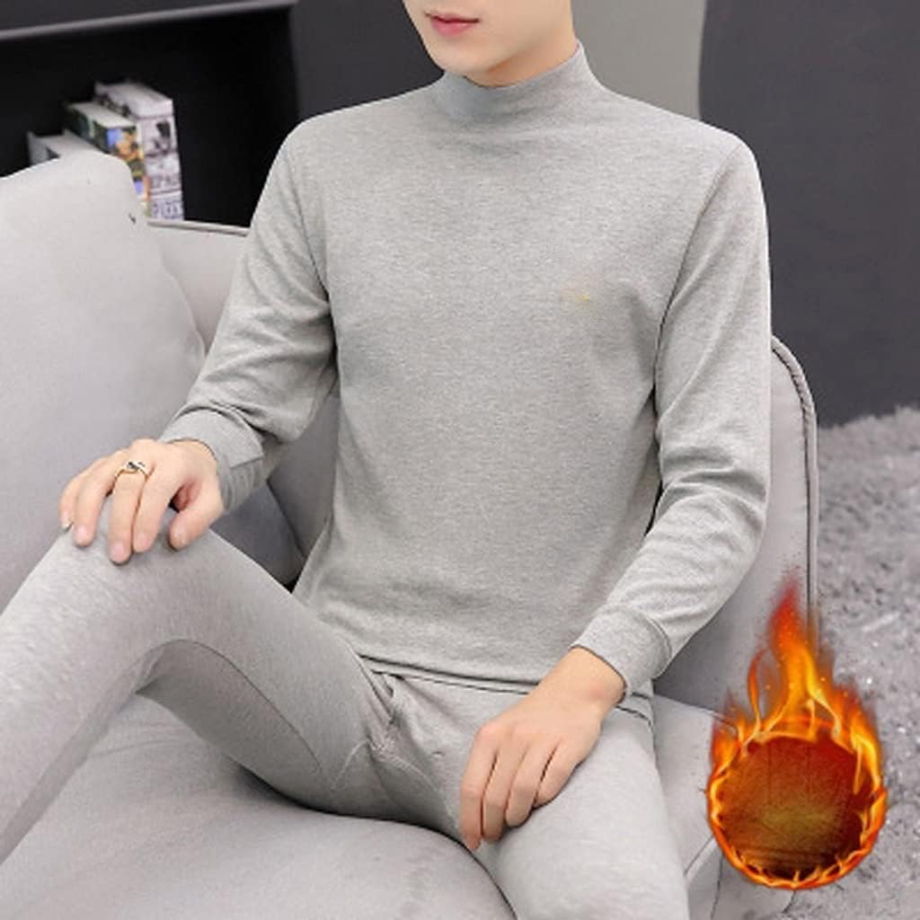 WPYYI Two-Piece Suit Winter Men's Plus Velvet Thick Thermal Underwear Suit Youth Slim Shirt and Underwear (Color : D, Size : 2XL Code) : Clothing, Shoes & Jewelry