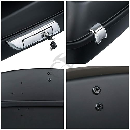 Miniatura 5 de TCT-MOTORPARTS - Respaldo de viaje modificado con contenedor para equipaje + Respaldo para Harley Touring Road King Glide Mate Negro 2014-Actual