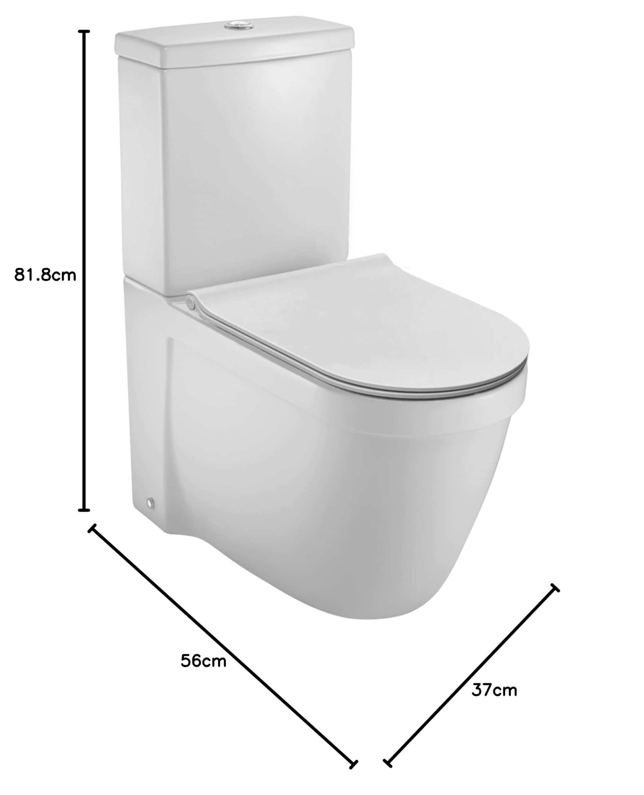 JACOB DELAFON WC completo Inodoro a suelo salida dual y alimentación fondo con cisterna, asiento, codo y conexiones Toma de llave oculta RODIN E77773-00