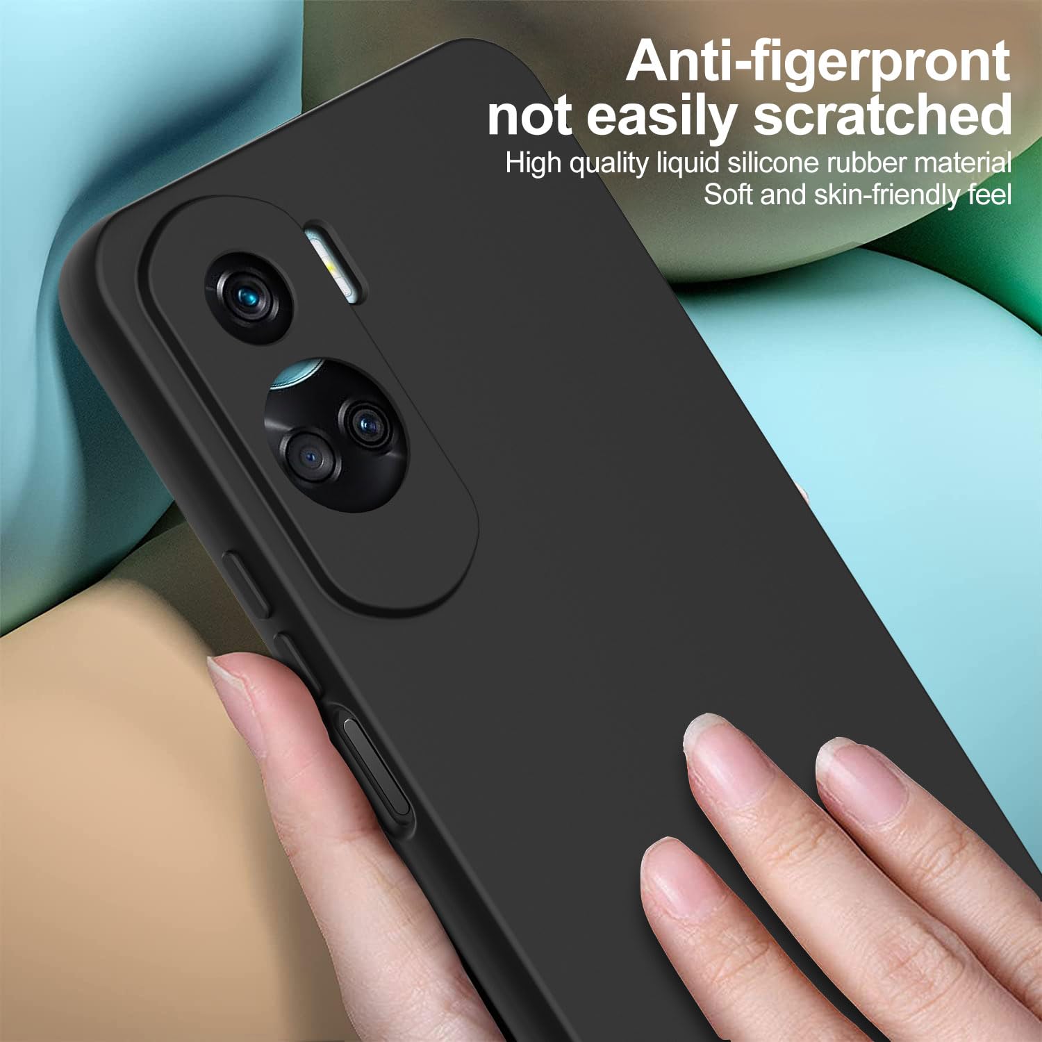 KUSINHOKA Cover per Honor 90 Lite + [3 Pezzi] Pellicola Vetro Temperato, Morbido Silicone [Antiurto] Custodia, Leggero [Anti-Graffio] TPU Trasparente Protettiva Custodia para Honor 90 Lite