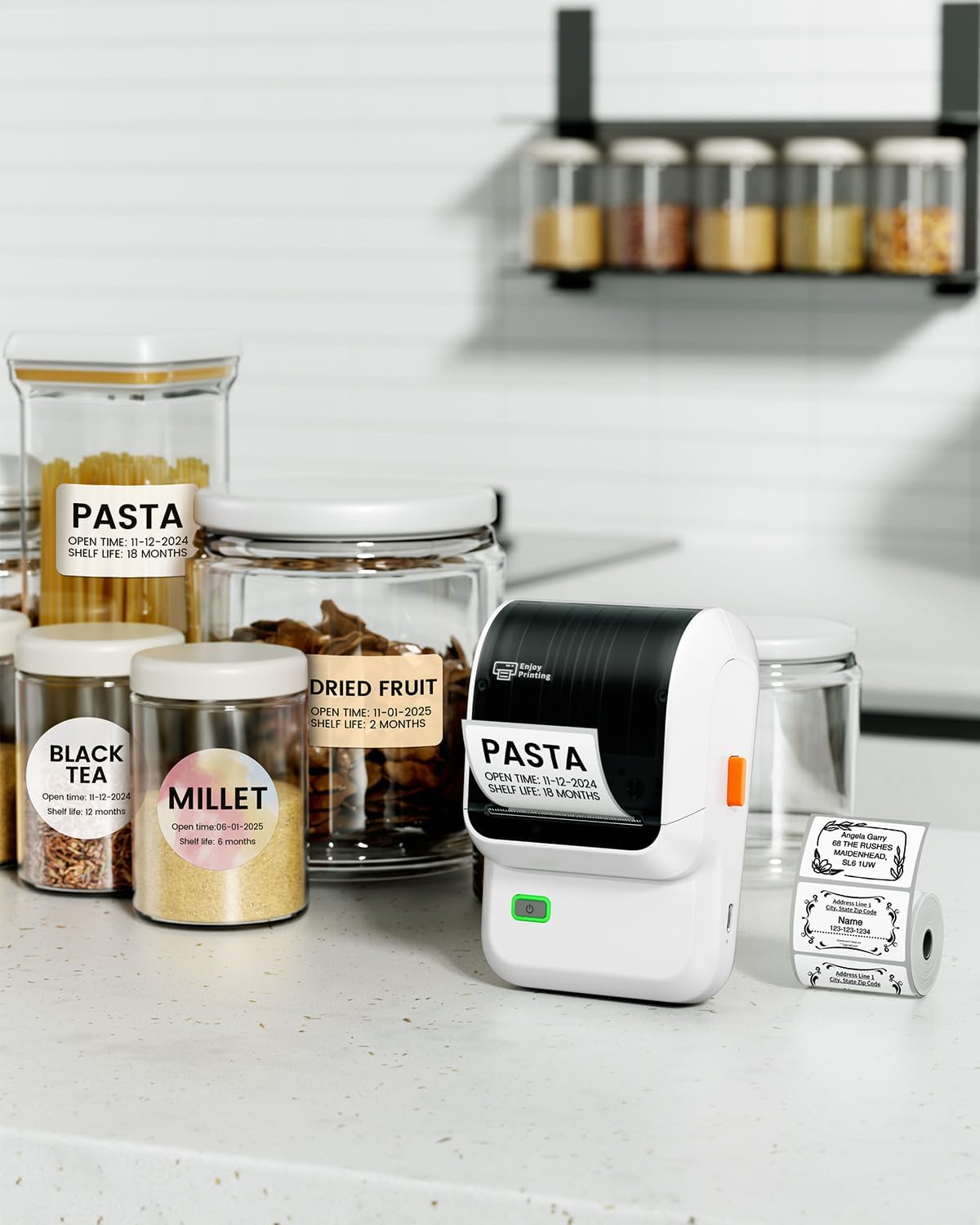 Label Maker, M100 Address Label Printer, Versatile App with 4000 Icons and 300 Templates, Barcode Bluetooth Label Printer for Small Business, Home, Office, School Organization, White - Image 2