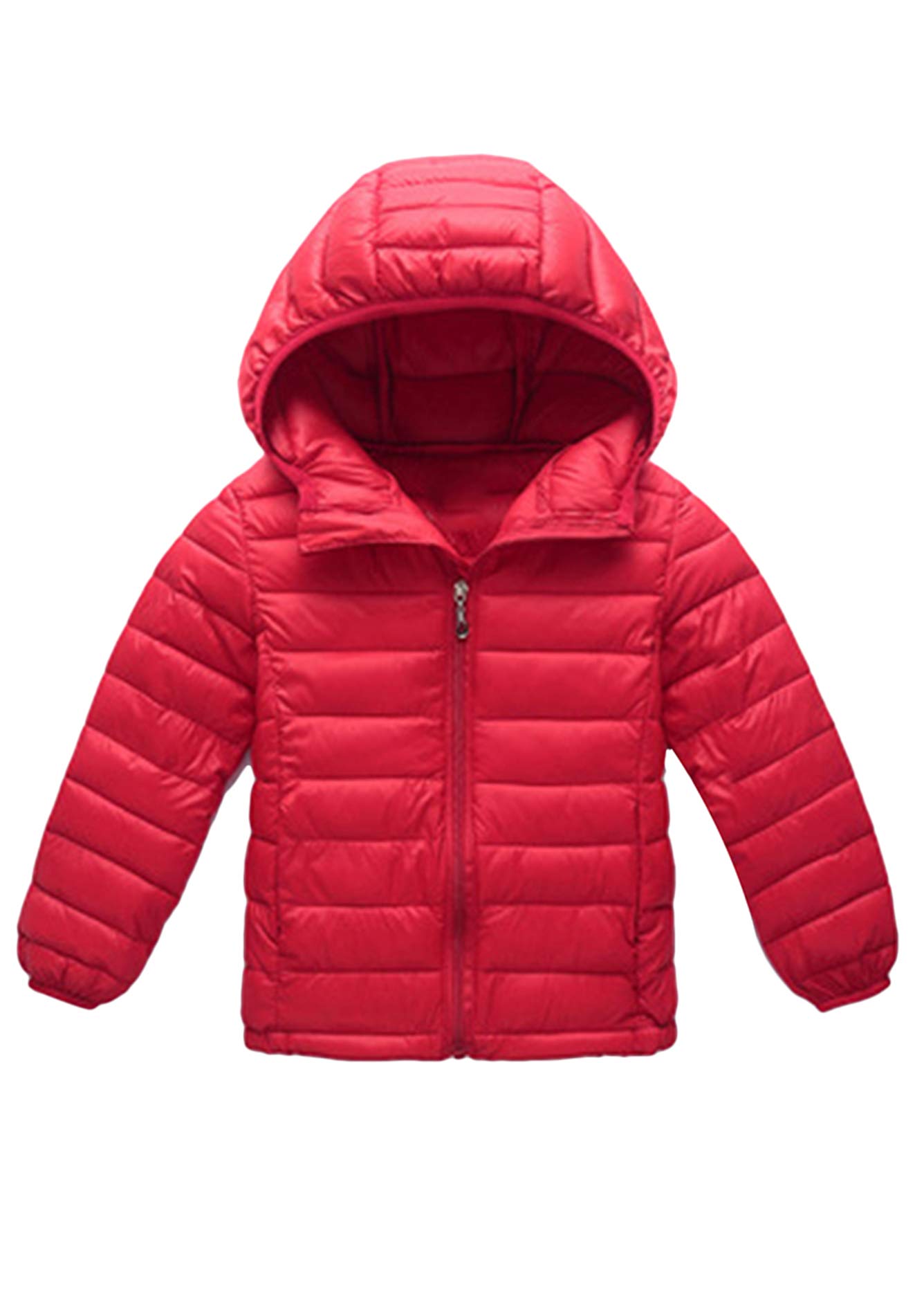 Kid Winter Looser Fit Hooded Down Jacket Lightweight Warm Packable Jacket with Pocket