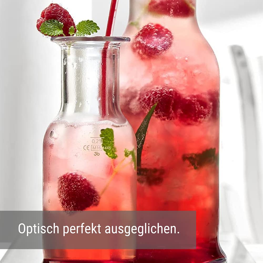 Stölzle Oberglas Juego de 6 jarras de la serie Purity de 1 litro, jarra de agua, jarra de bebidas espirituosas, jarra de leche de cristal, resistente a la rotura y apto para lavavajillas