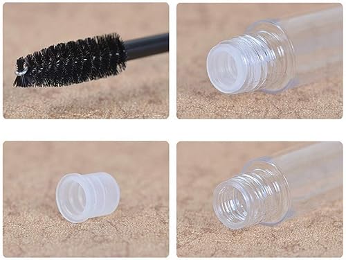 Miniatura 6 de 5pcs 0.3 fl oz Tubo de rímel vacío con varita de pestañas, botella contenedor de crema para pestañas con embudos pipetas de transferencia
