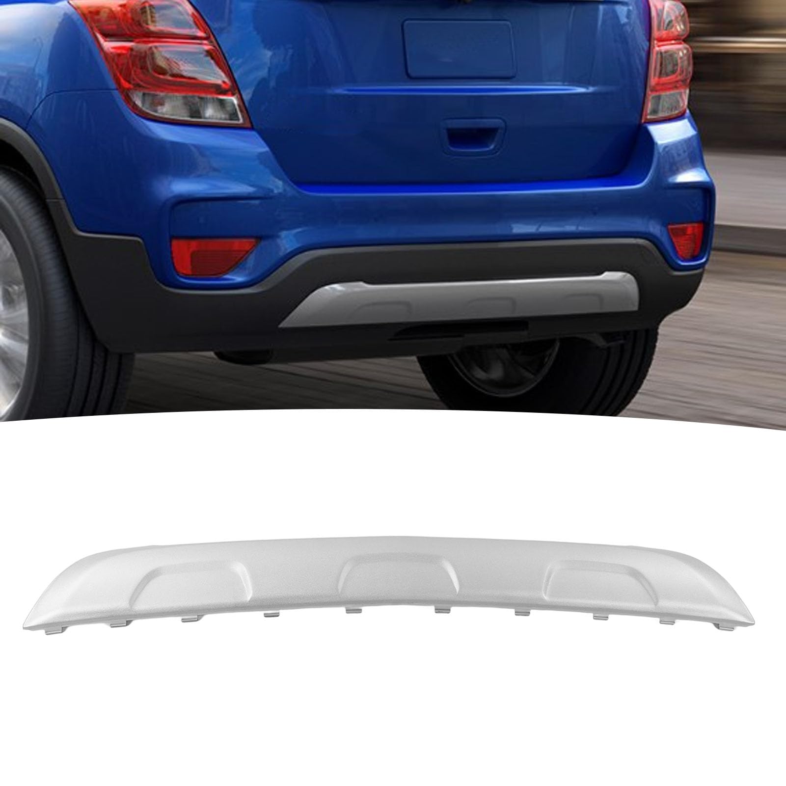 Pannello di Rivestimento della Piastra Paramotore del Paraurti Posteriore in ABS Ad Alta Resistenza per Chevy Trax 2016-2022 Parte di Ricambio Diretta per Installatori Fai-da-te (SILVER)