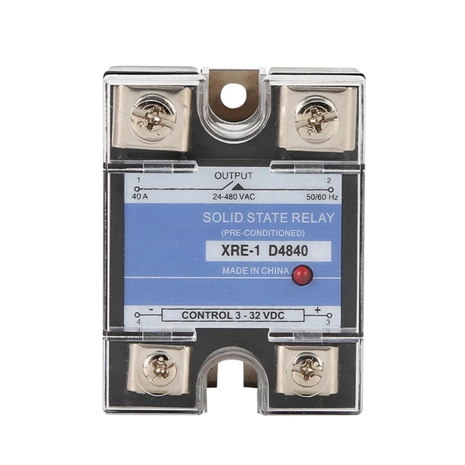 Relé de Estado sólido con Cubierta de plástico, 10A ~ 150A, DA DD AA, Control monofásico de CC, CA de 220V a 3-32VDC SSR-10DA 25DA 40DA(DD,25A)