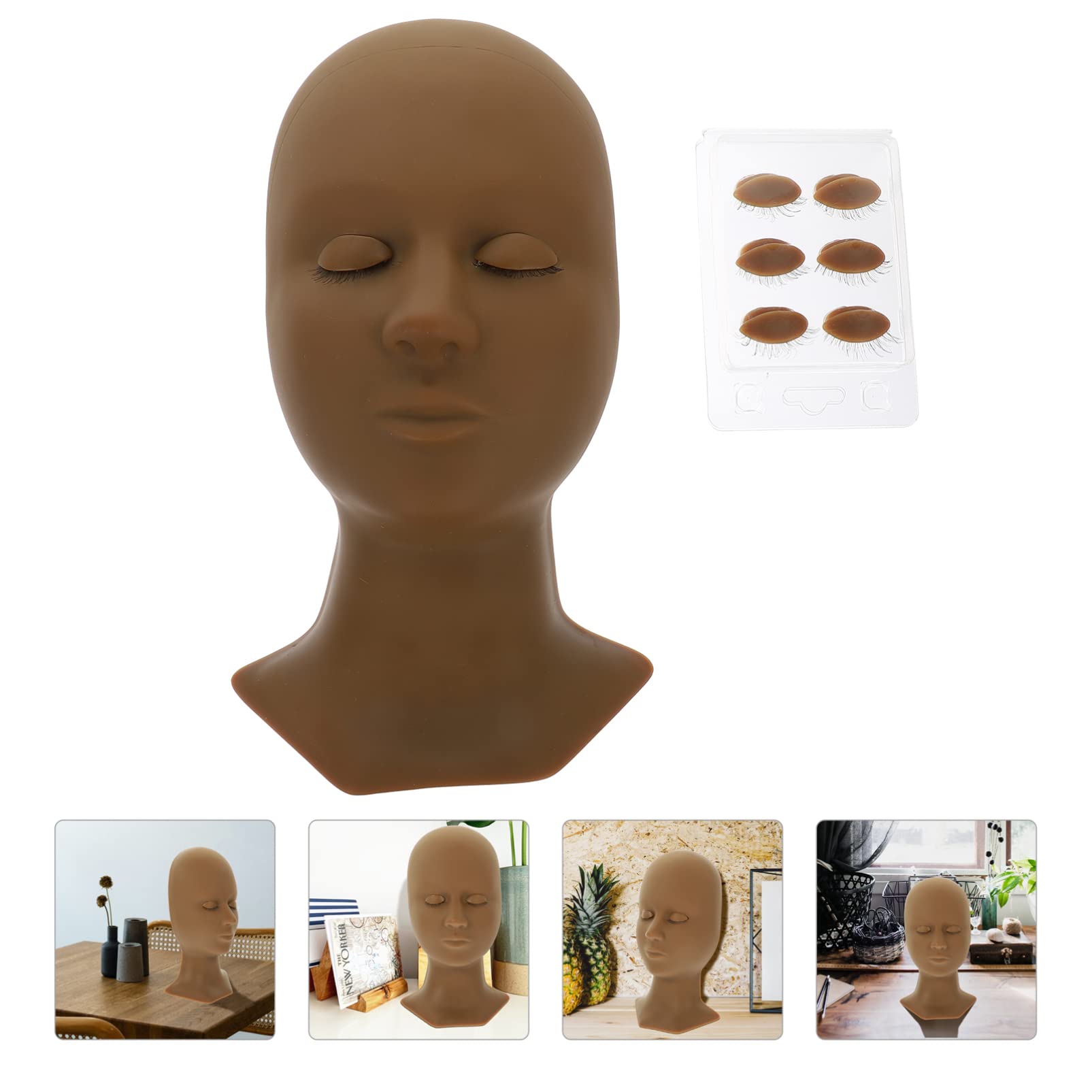 Healeved Tête De Mannequin Pour Extensions De Cils Simulateur Entraînement Pour Greffes Moule Affichage Réutilisable
