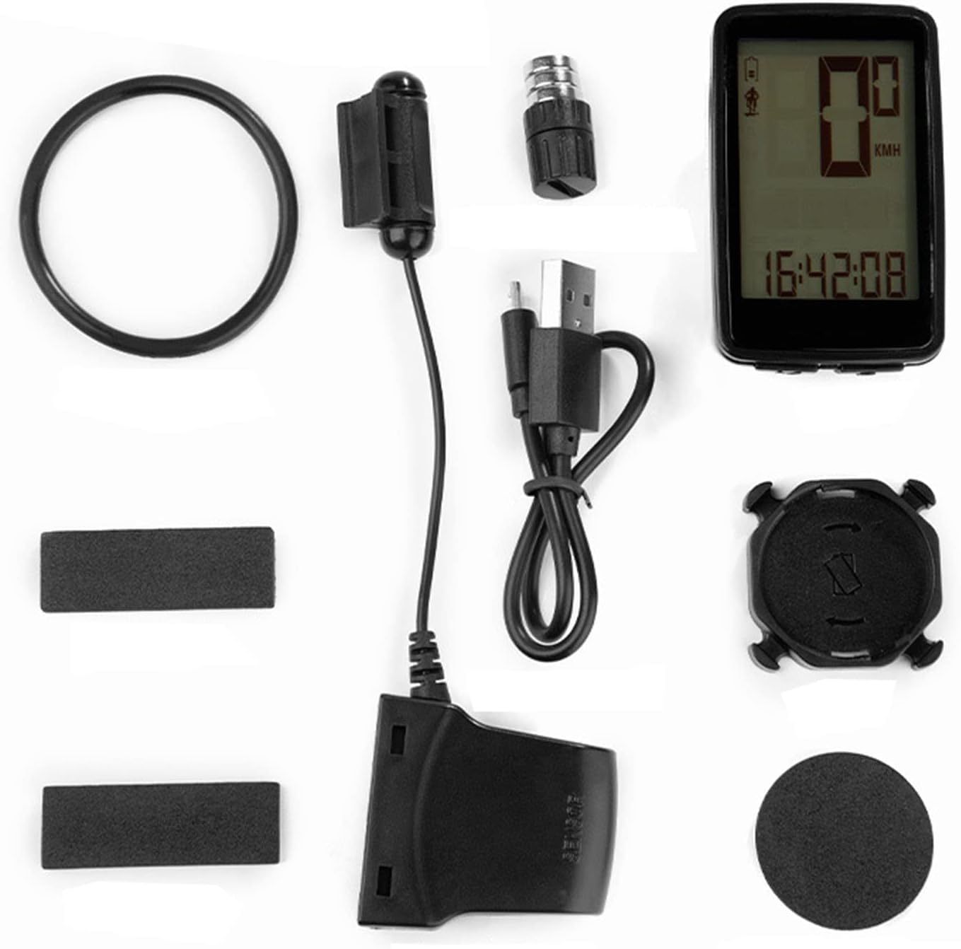Prędkościomierz Tachymetr rowerowy, transmisja sygnału 2.4G 24-funkcyjny podświetlany wyświetlacz LCD z czujnikiem kadencji rowerowy miernik rytmu Przebiegomierz