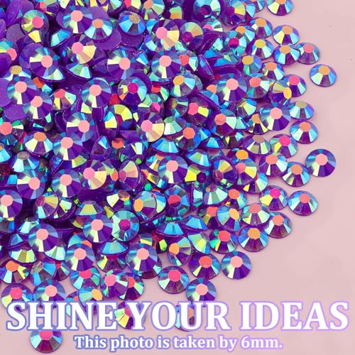 25000Pcs Resin Rhinestones for Crafting, Hot Pink AB 2-6mm Mixed Sizes Non Hotfix Flatback Gems with 1Pcs Glue, Bedazzling Crystal for DIY Craft Clothing Mugs Tumblers Shoes Fabric Decor Nail Art - 6