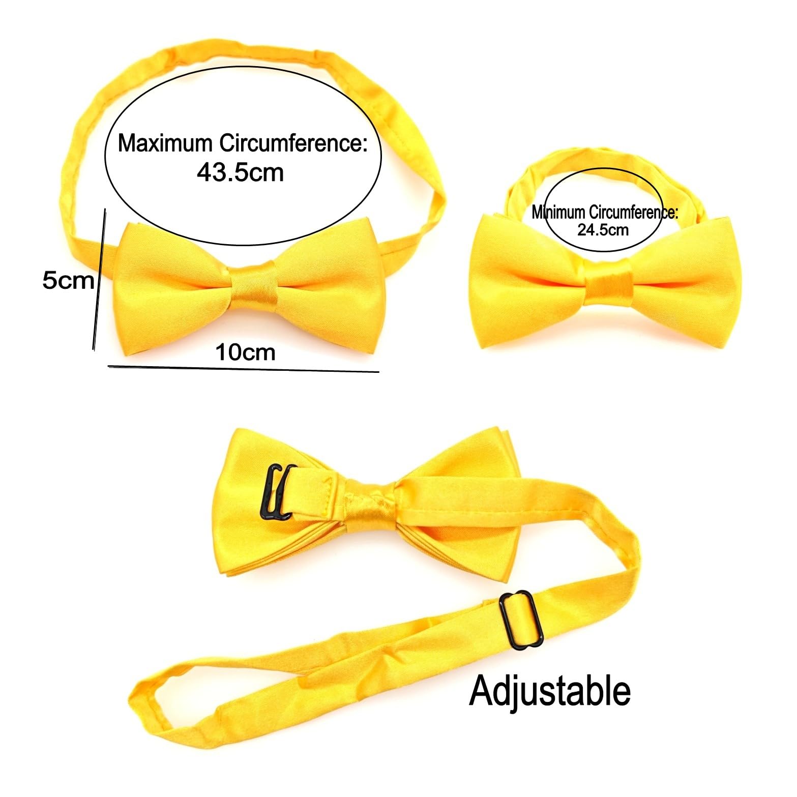 Juego de pajarita y tirantes amarillos para niños, ajustables, bodas, fiestas, disfraces