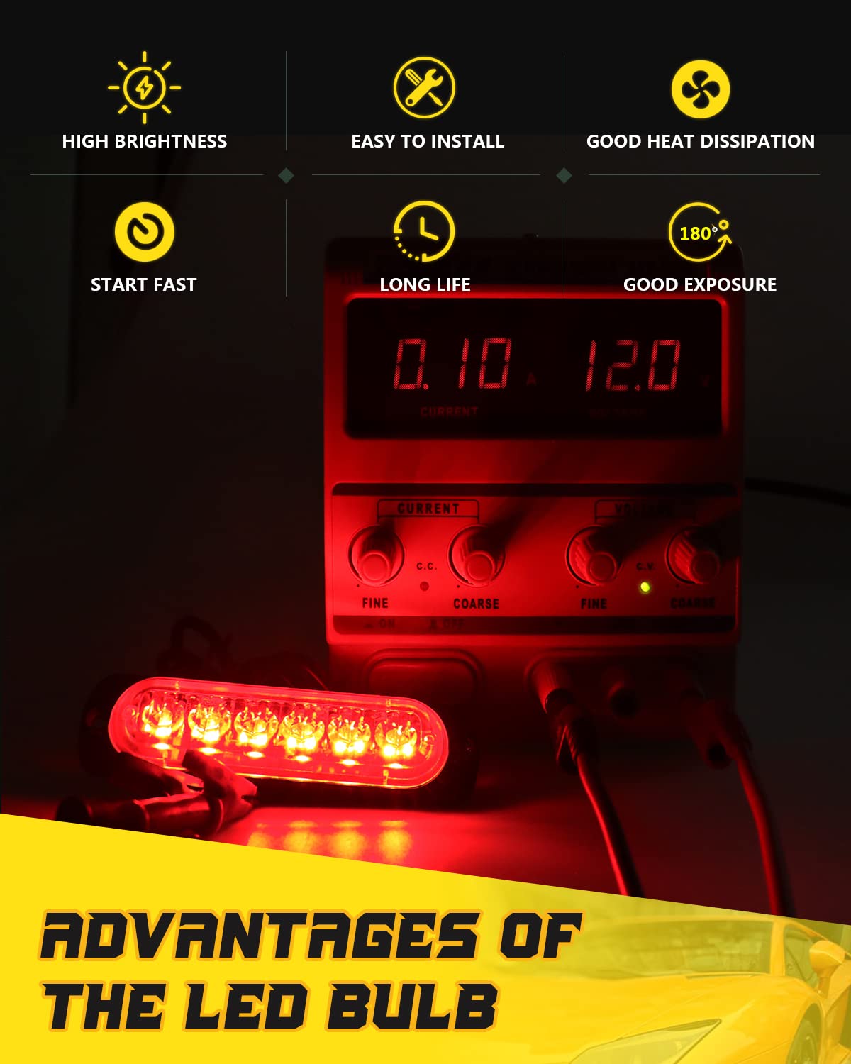 DEFVNSY - Confezione da 4 - Indicatore laterale rosso 6 LED 12V-24V DC Indicatore di direzione laterale per camion per auto Indicatore luminoso Barra di ingombro Luci stroboscopiche per rimorchio