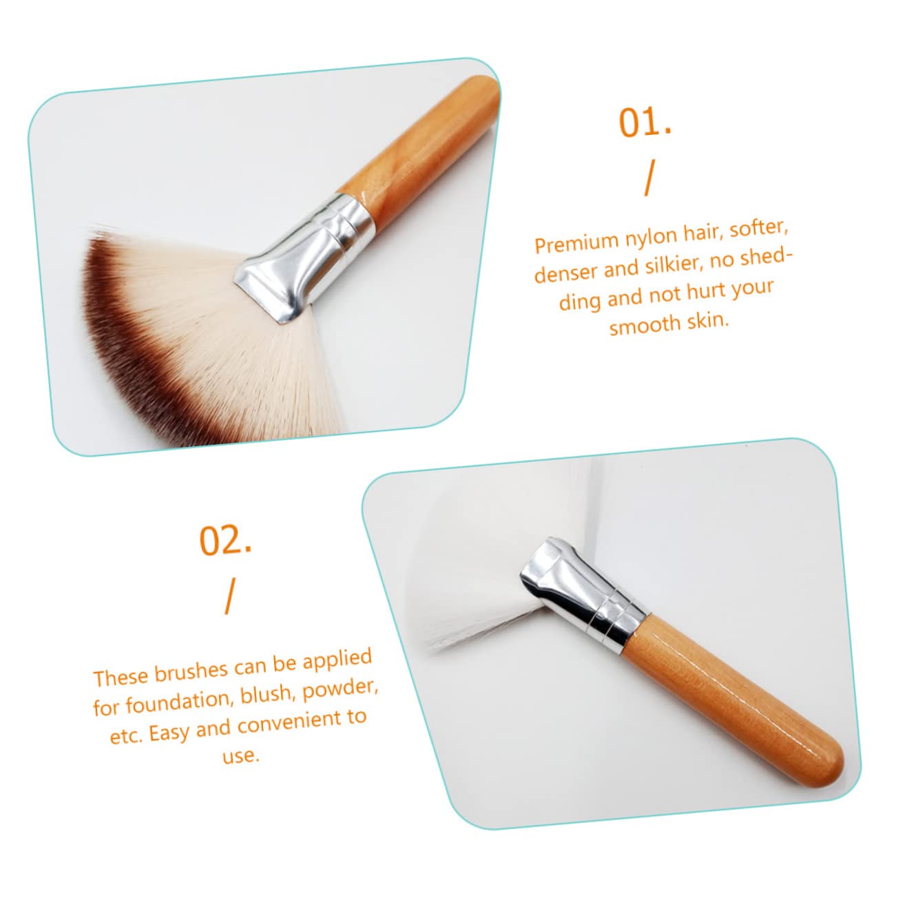 MAGICLULU Set Di 5 Pennelli Per Il Trucco Multifunzionali Con Manico Corto Per Fondotinta Pennello Per Il Viso Per Illuminare 4 Pezzi*5
