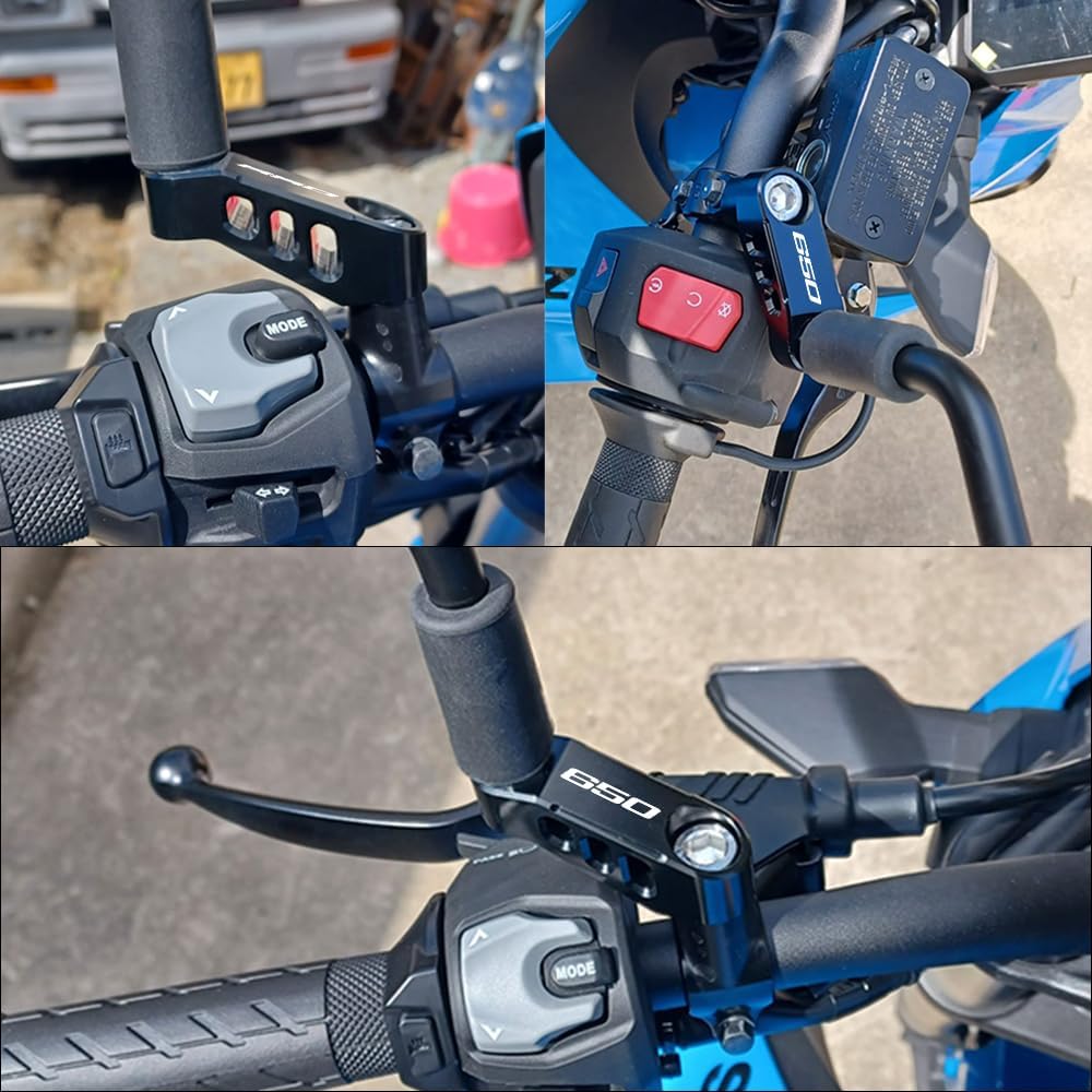 Motorcycle Mirrors Bracket for GSX 650F Katana 2008-2015 Mirror Mounting Brackets Rearview Mirror Risers Extension Adapters Improved Visibility Accessories (Gray)