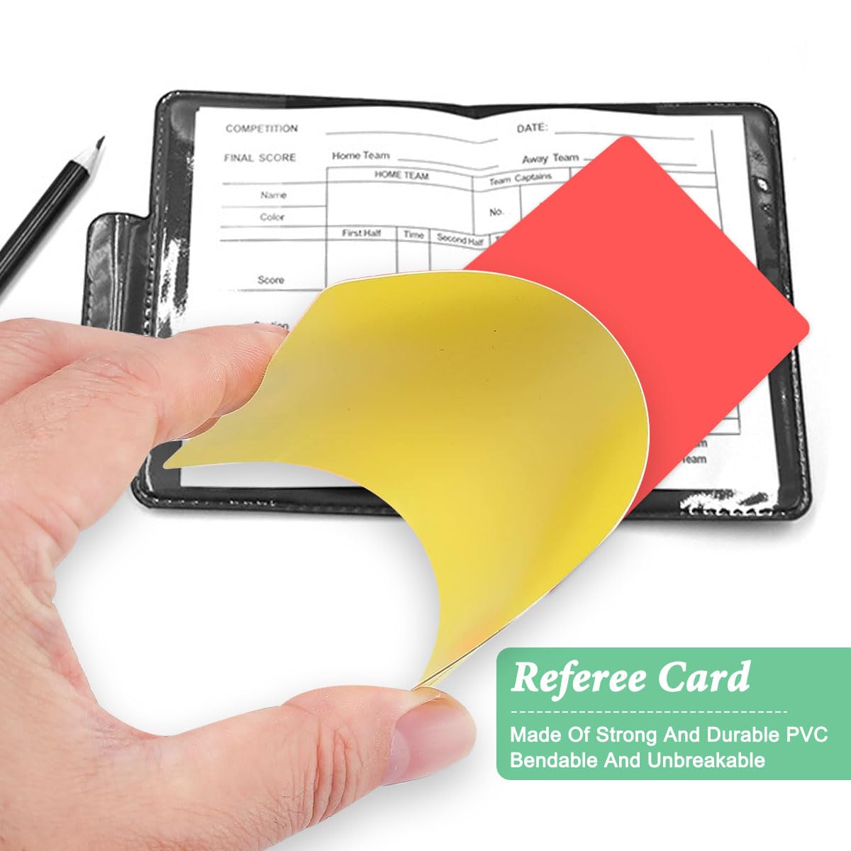 Set D'Arbitrage Football - Cartons Rouge Et Jaune - Pochette Cuir - Crayon Et Carnets - Pour Sport