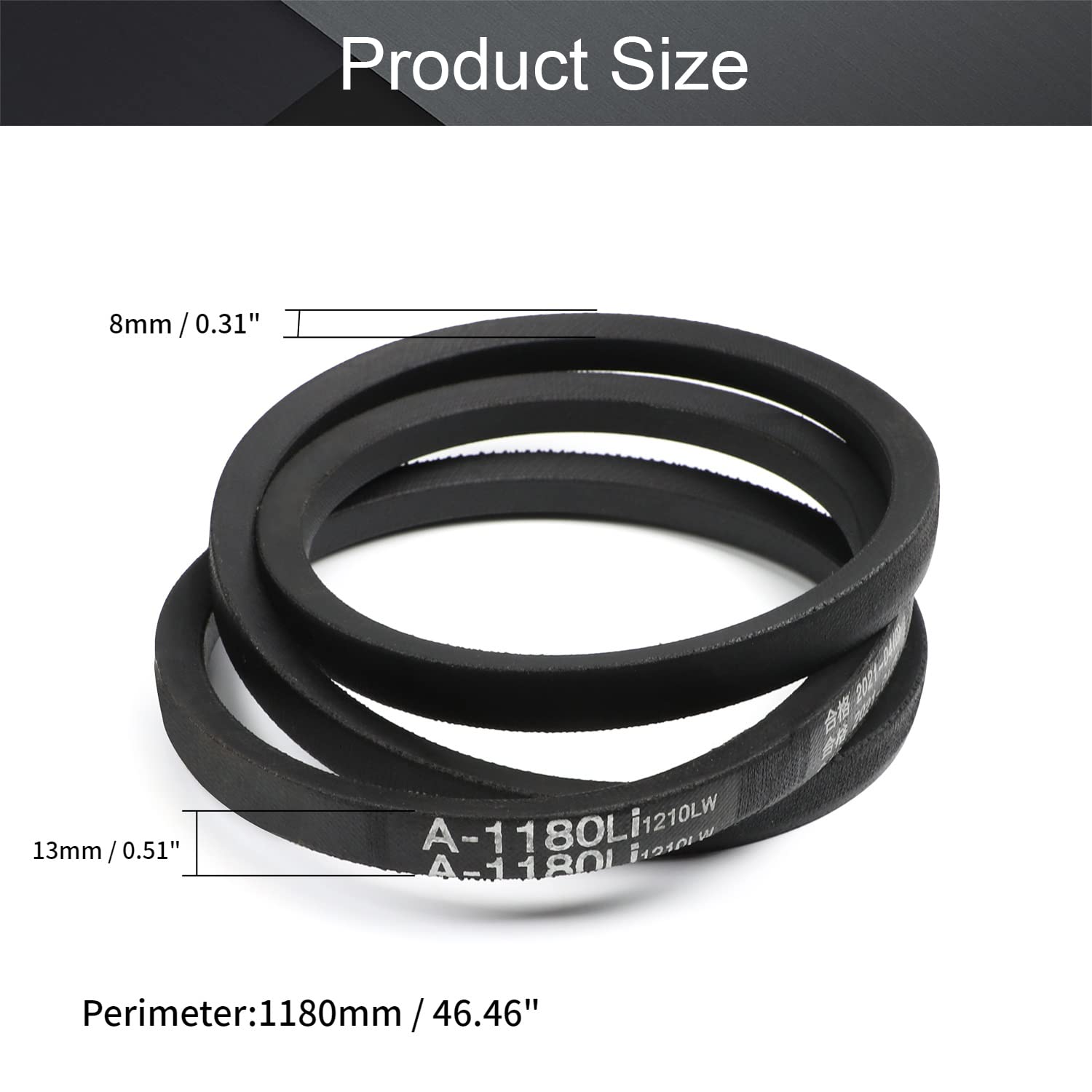 Produktbild von Othmro Keilriemen A-1180 – 1 Stück, Gummi, 13x8 Mm, Für Bohrmaschinen & Landmaschinen – öl- & Hitzebeständig