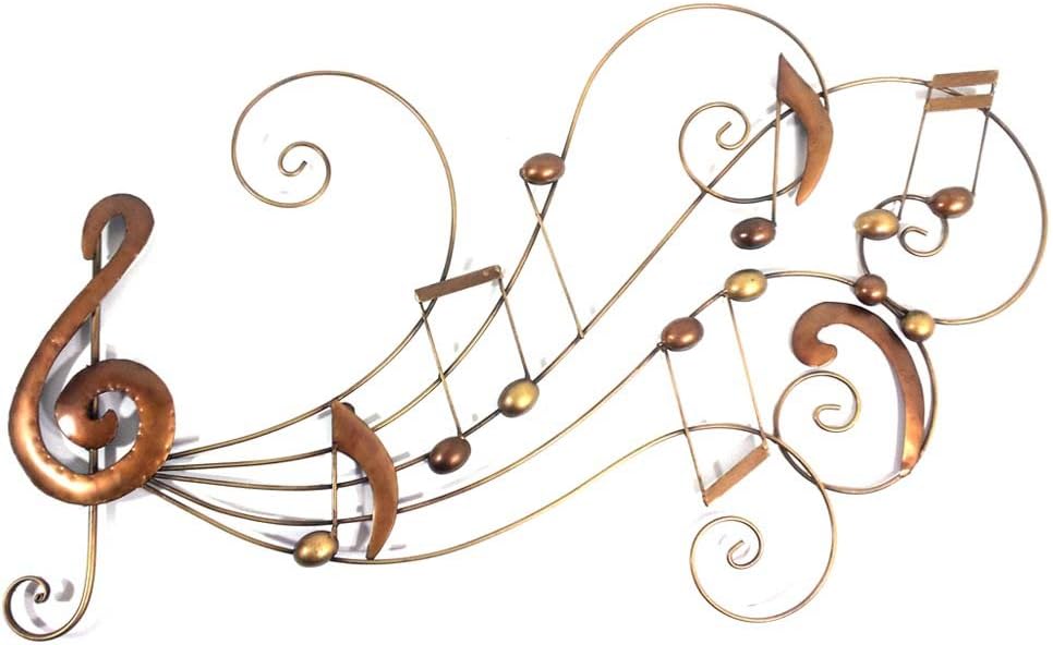 New Contemporary Metal Wall Art Picture Or Sculpture – Bronze Music Scroll Swirl