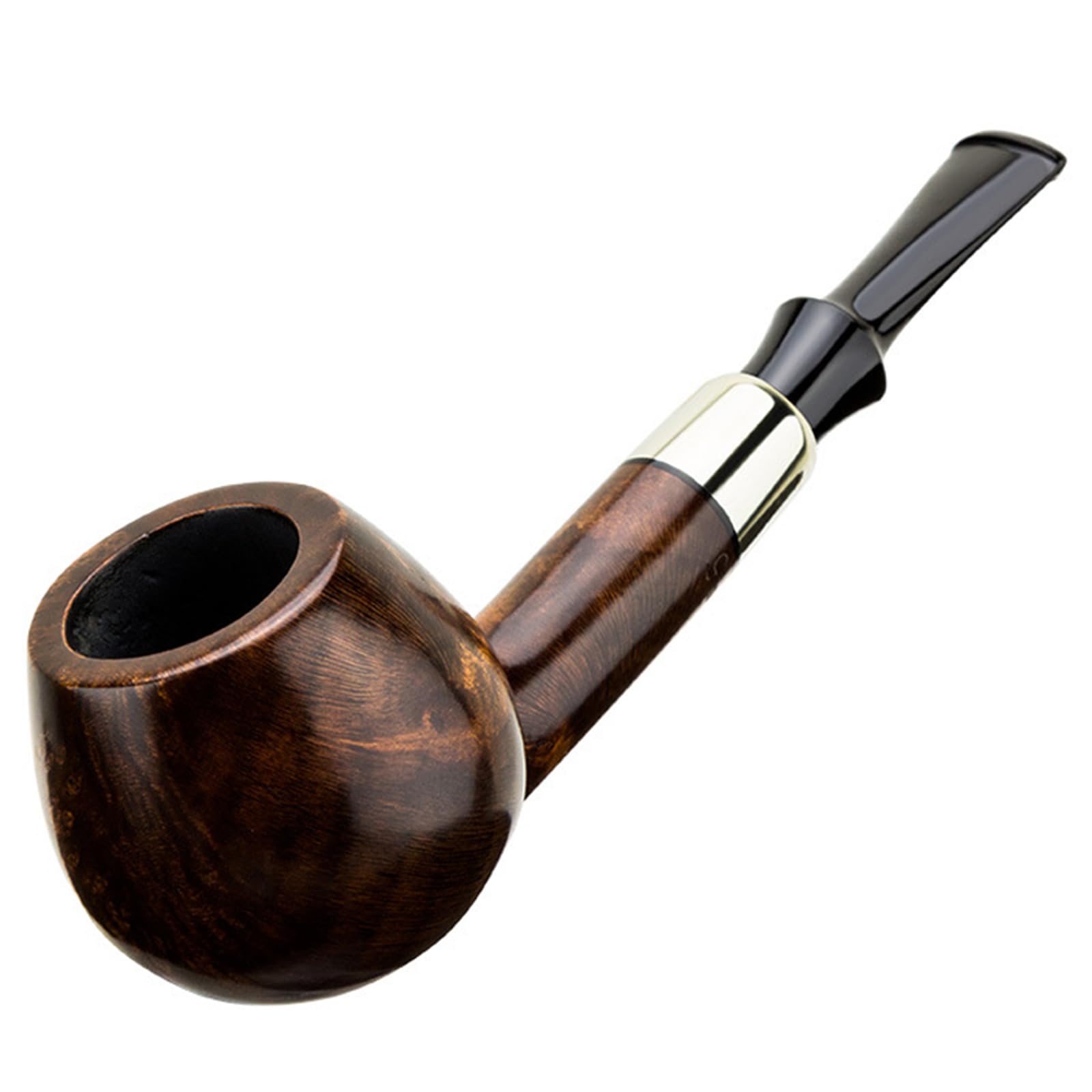 BASICM Briar Wood Tobacco Pipe, Handmade Wooden Smoking Pipe For