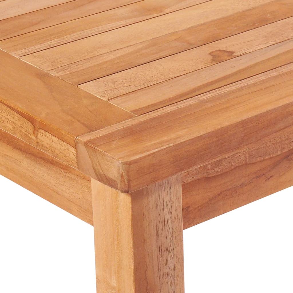 Juego de muebles de jardín de madera de teca maciza de 3 piezas con tablero estable y propiedades repelentes al agua para exteriores