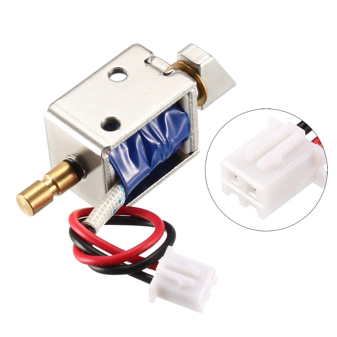 Uxcell DC 6V 1.5A Electromagnetic Solenoid Lock For Cabinets & Lockers - Push Pull Action, 150kg Strength, Easy Mounting