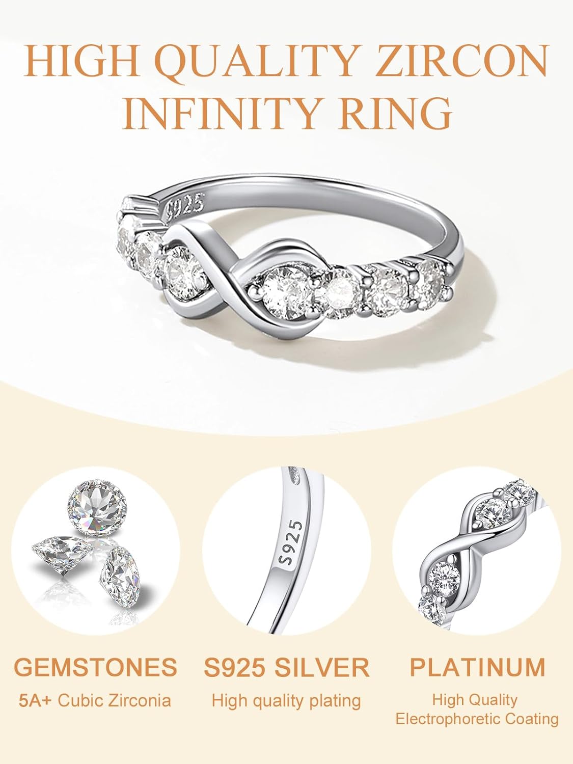 Custom4U Personalized Mothers Ring with 1-5 Birthstones Names Engraved 925 Sterling Silver/14K White Gold Plated Birthstone Rings for Women Promise Ring Birthday Jewelry Gifts for Mom Grandmother Wife