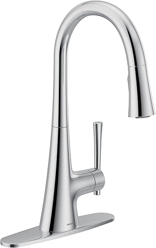 Miniatura 7 de Moen Kurv - Grifo de cocina cromado desplegable con refuerzo de potencia y reflejo, grifo de cocina de transición, fácil instalación con un mango,