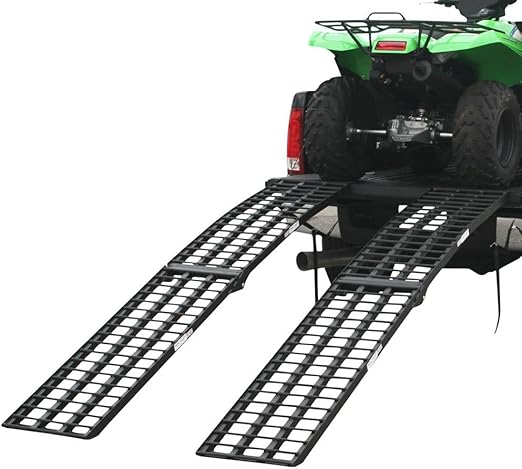 Black Widow 7' 10" ATV Loading Ramps, Extra-Wide Heavy-Duty 3,000 lb Capacity, Aluminum Arched Dual-Folding