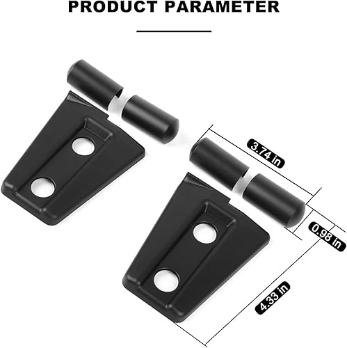 Miniatura 5 de Kit de moldura de cubierta de bisagra de capó, 2 piezas compatible con Jeep Wrangler JK JKU 2007-2018 (negro mate)