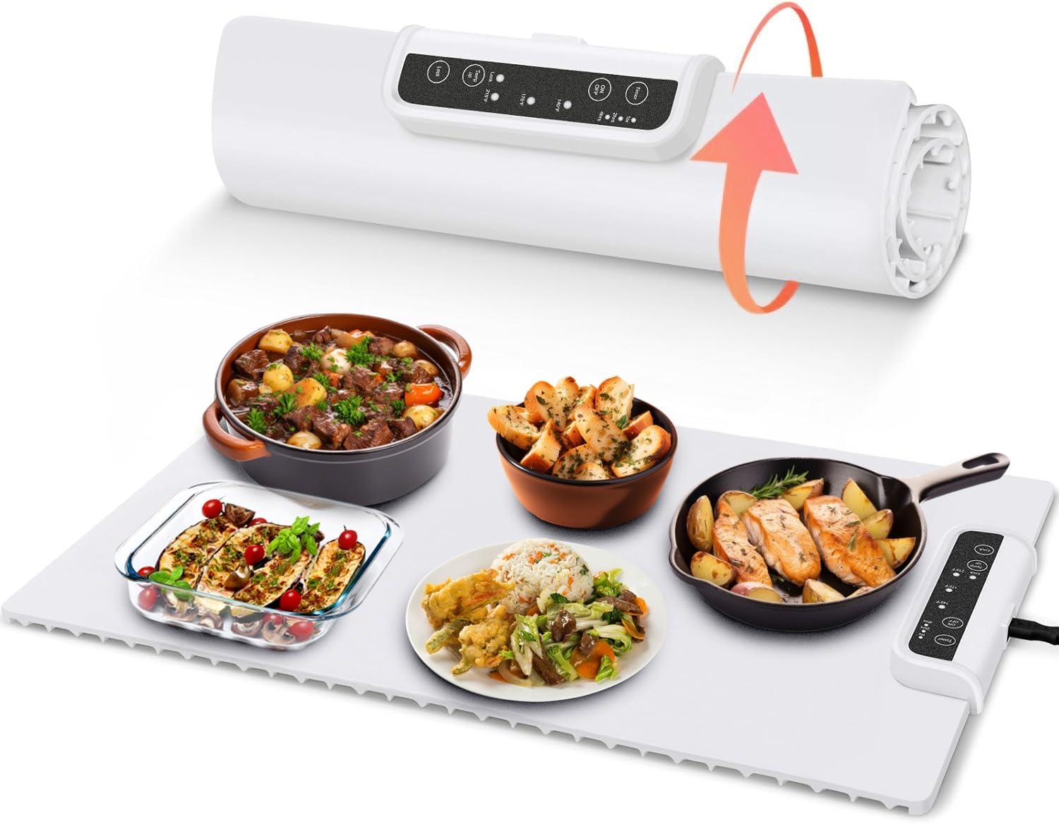 Lux Food Warming Mat for Buffet – 24.2 x 15.75 x 0.84 Inches Large Electric Warming Tray with Anti-Heat Mat – Even Heat Distribution Warming Mat for Food Buffet Warmer for Catering, Home, Parties