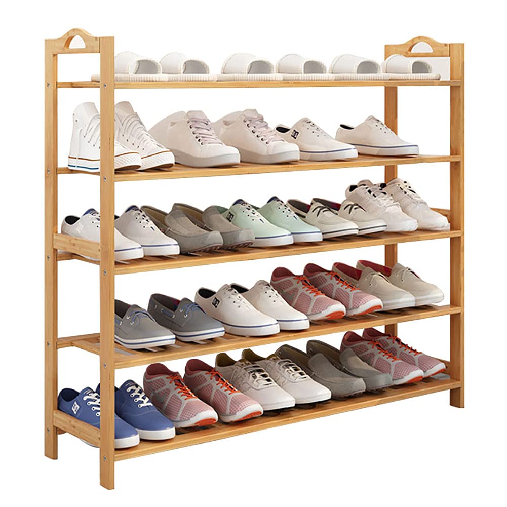 Zapatero de bambú para armario con 5 niveles de 25 x 100 x 87 cm