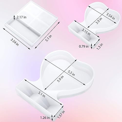 Miniatura 2 de 3 moldes de marco de fotos de resina forma rectangular de corazón molde de imagen de silicona para fundición marco de fotos epoxi personalizado para