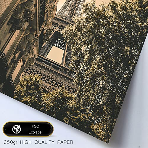 Nacnic, 6 sets of photographic Prints Paris Vintage, Modern wall art printing to hang in home, decorative Prints A3 and A4 - Image 3