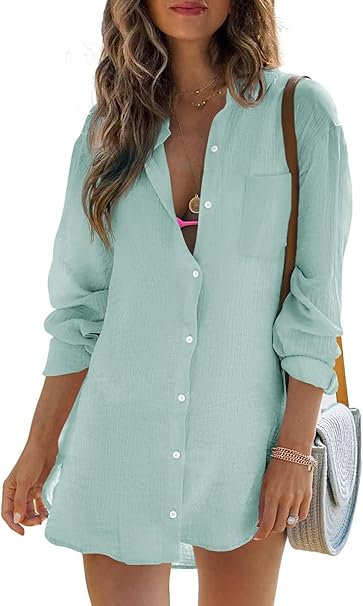 Button Down Tunic Cover Up