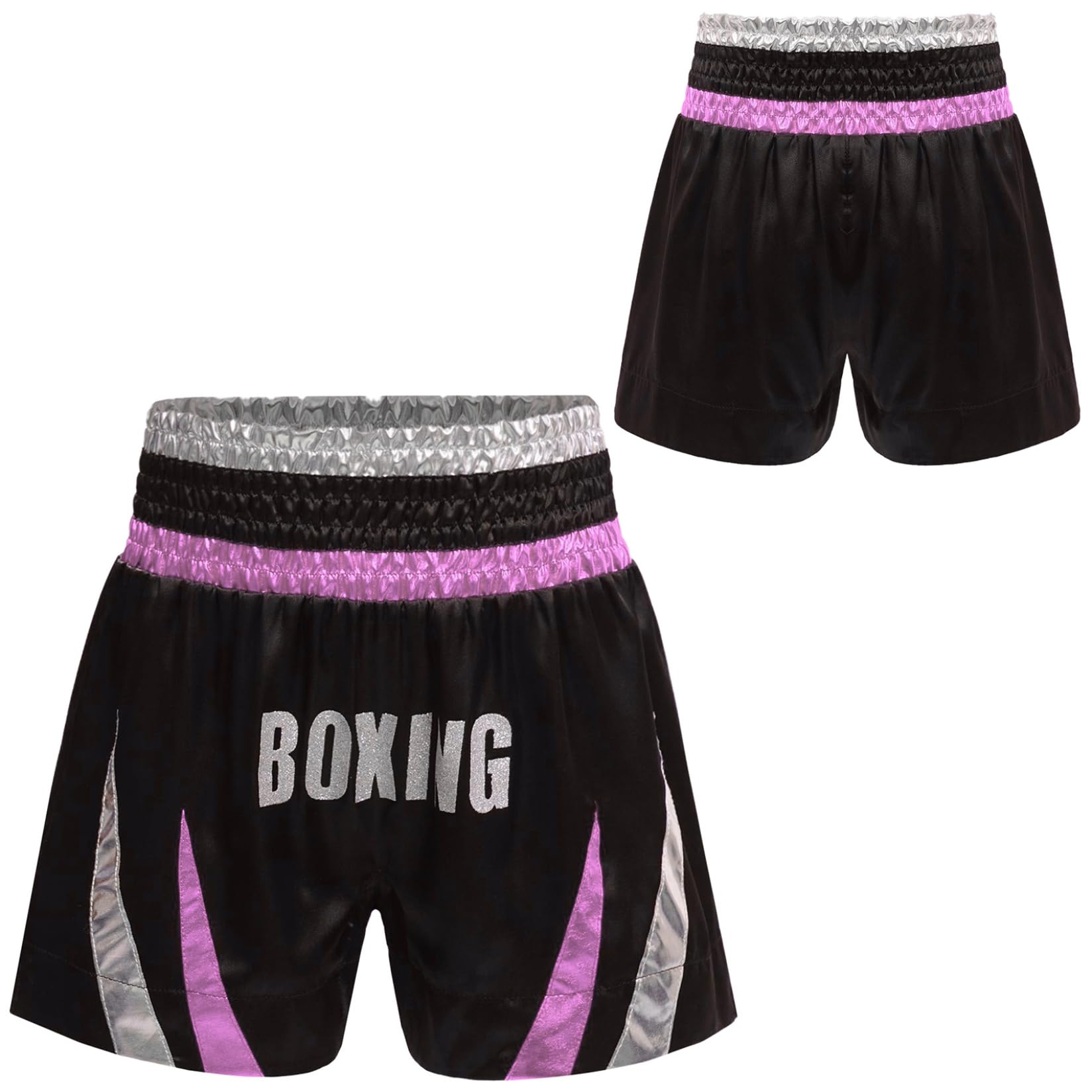 Runhomal Muay Thai Niño Cortos de Boxeo de Combate Kick Boxing MMA Deportes Cortos de Entrenamiento Trunks