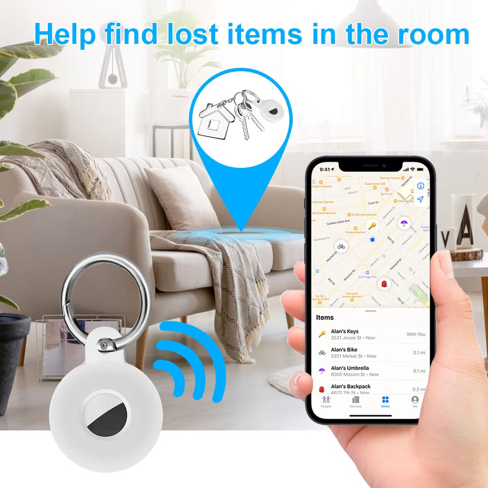 Ainiv Llavero para AirTag, 1 Pieza Llaveros para AirTag Funda Protectora de Silicona, Localizador Keychain Portátil Antipérdida, Protectora Funda Mascotas y Mochilas — view 80