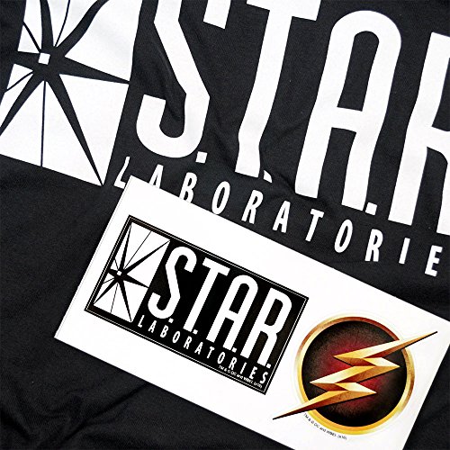 Popfunk Classic Juvenile Flash Star Labs Superhero S.T.A.R. Laboratories T Shirt & Stickers 6