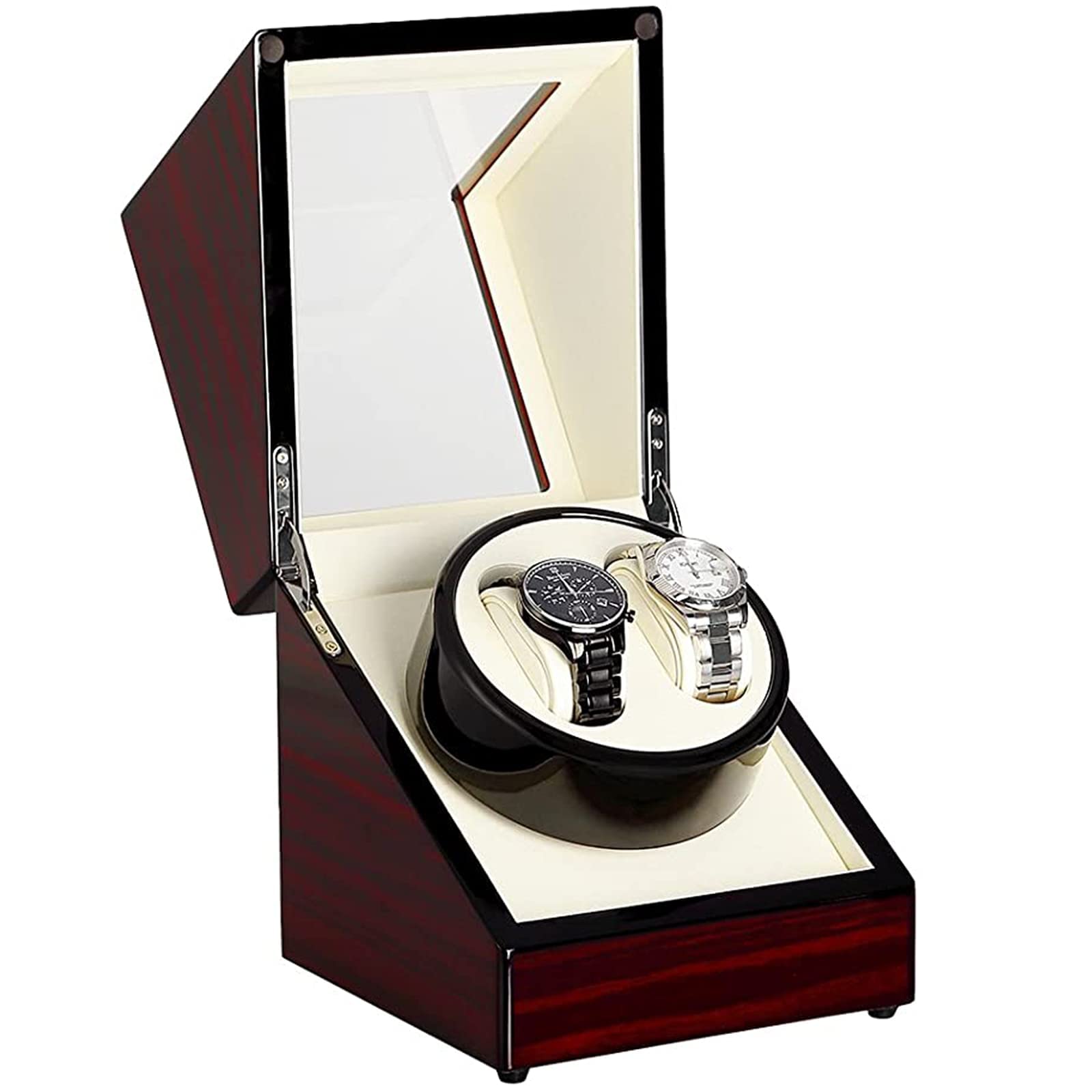 Uten Caja Giratoria Automática para Relojes, Watch Winder Madera de Reloj de Pulsera, con Motor silencioso, Regalo de San Valentín