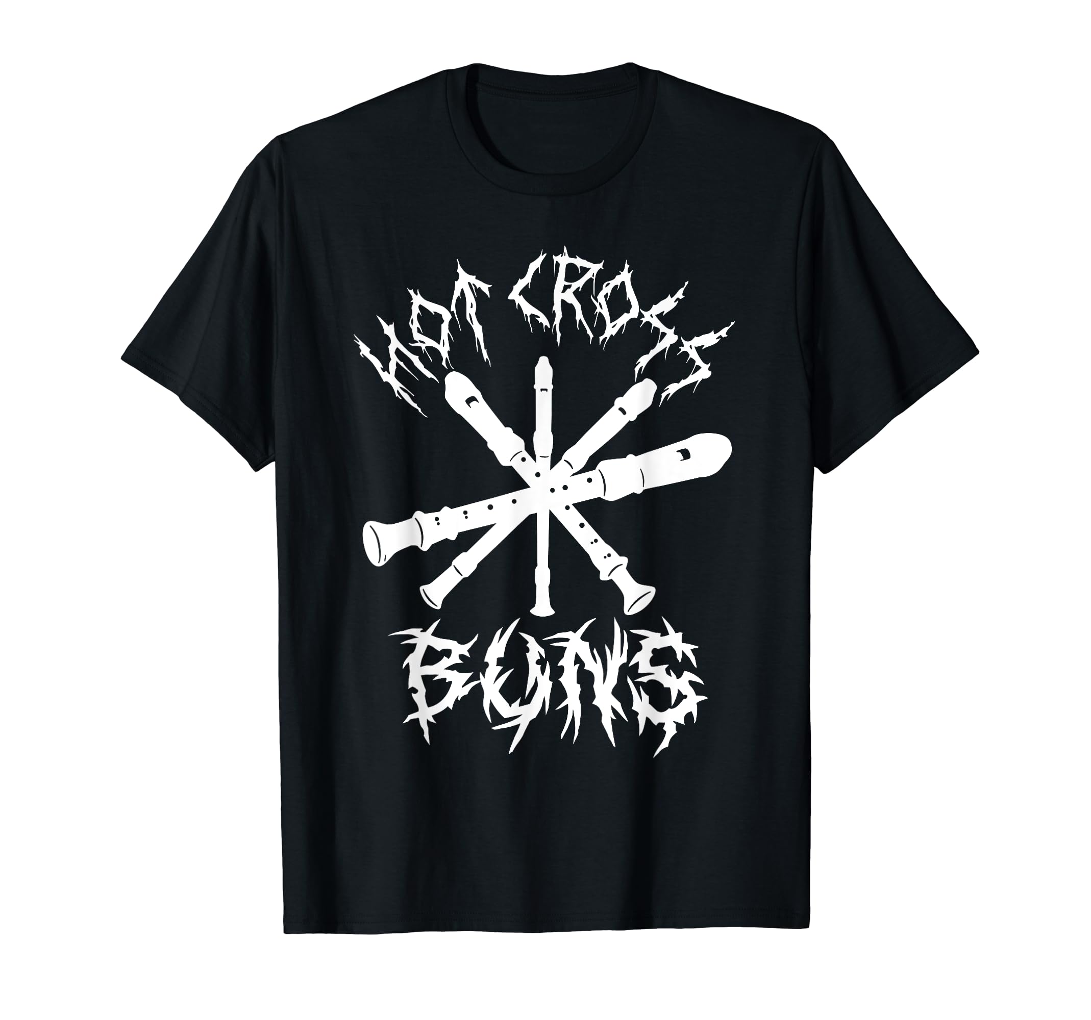 Hot Cross Buns Funny Recorder Music Ironic Heavy Metal Song T-Shirt