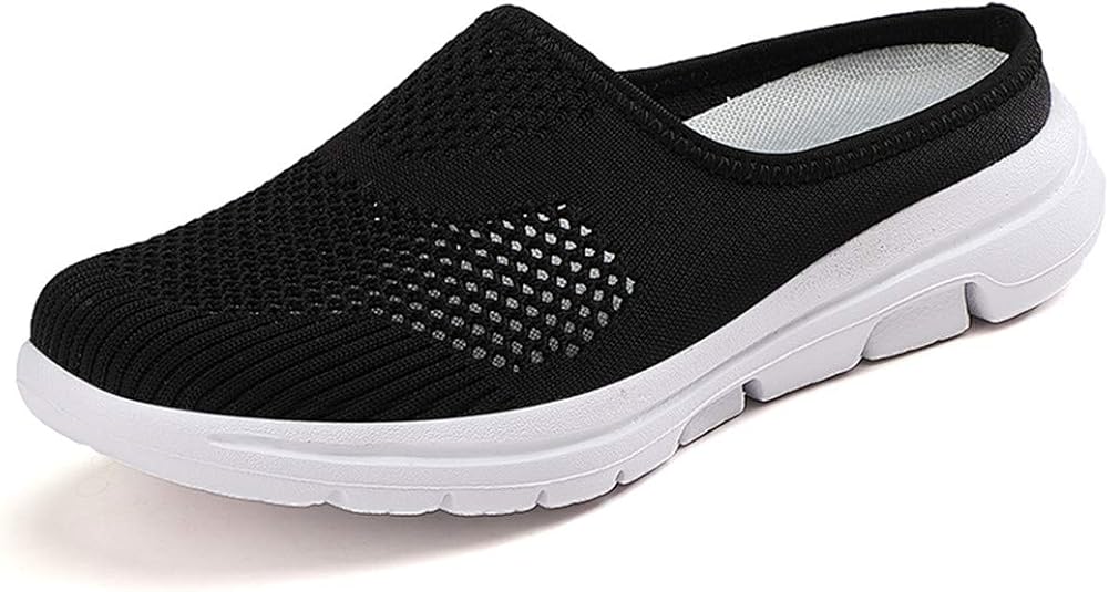 Amazon.com | Womens Backless Sneakers Mesh Slip-on Mule Shoes ...