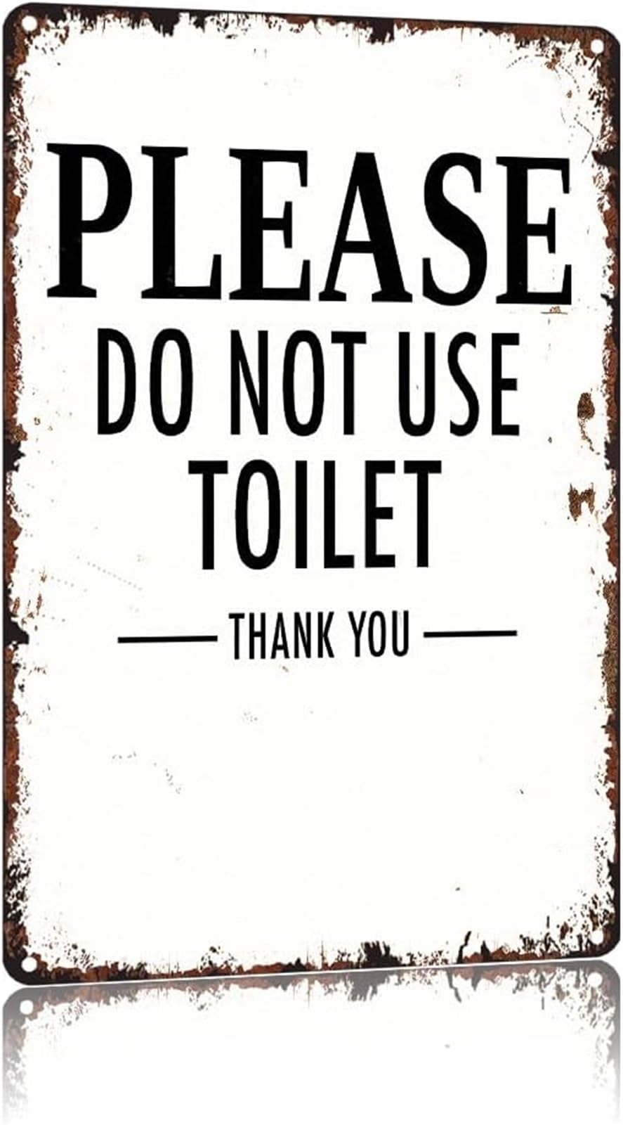 NWPNLXEA Humorous Do Not Flush Sign For Garage Vintage Metal Sign for Wall Decor 8 X 12 in