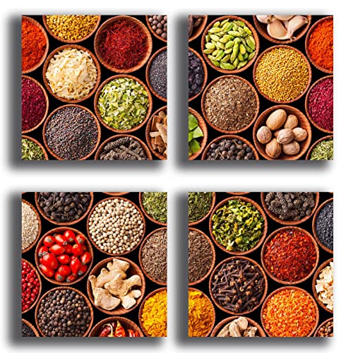 Quadri Moderni SPEZIE cibo etnico 4 pezzi
