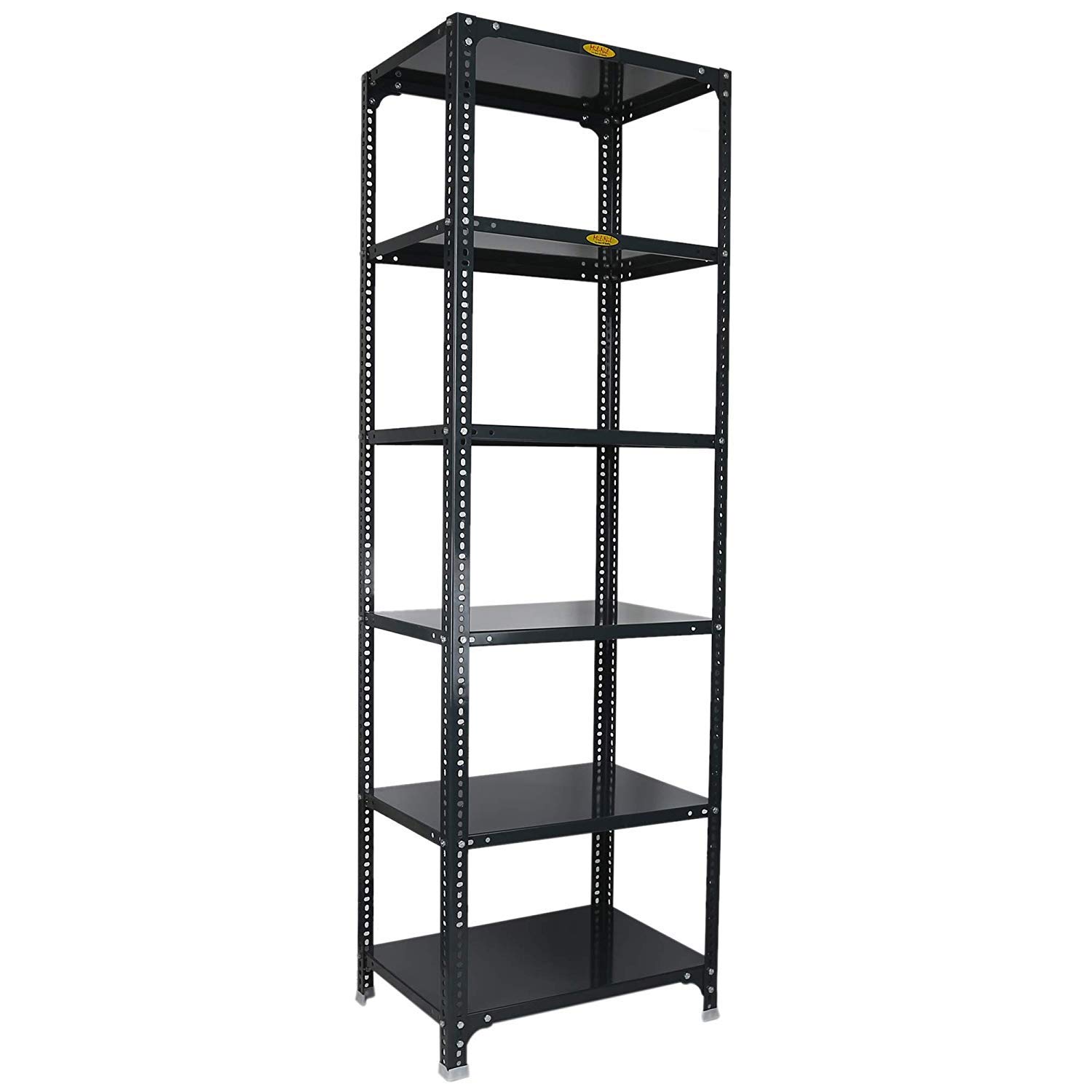 Mil-Nil Prime CRC Sheet 6 Shelf Multipurpose Slotted Angle Rack, 78 x 24 x 18 Inch, 22 Gauge (78 x 24 x 18, Grey) 16 Gauge Angles-image-35