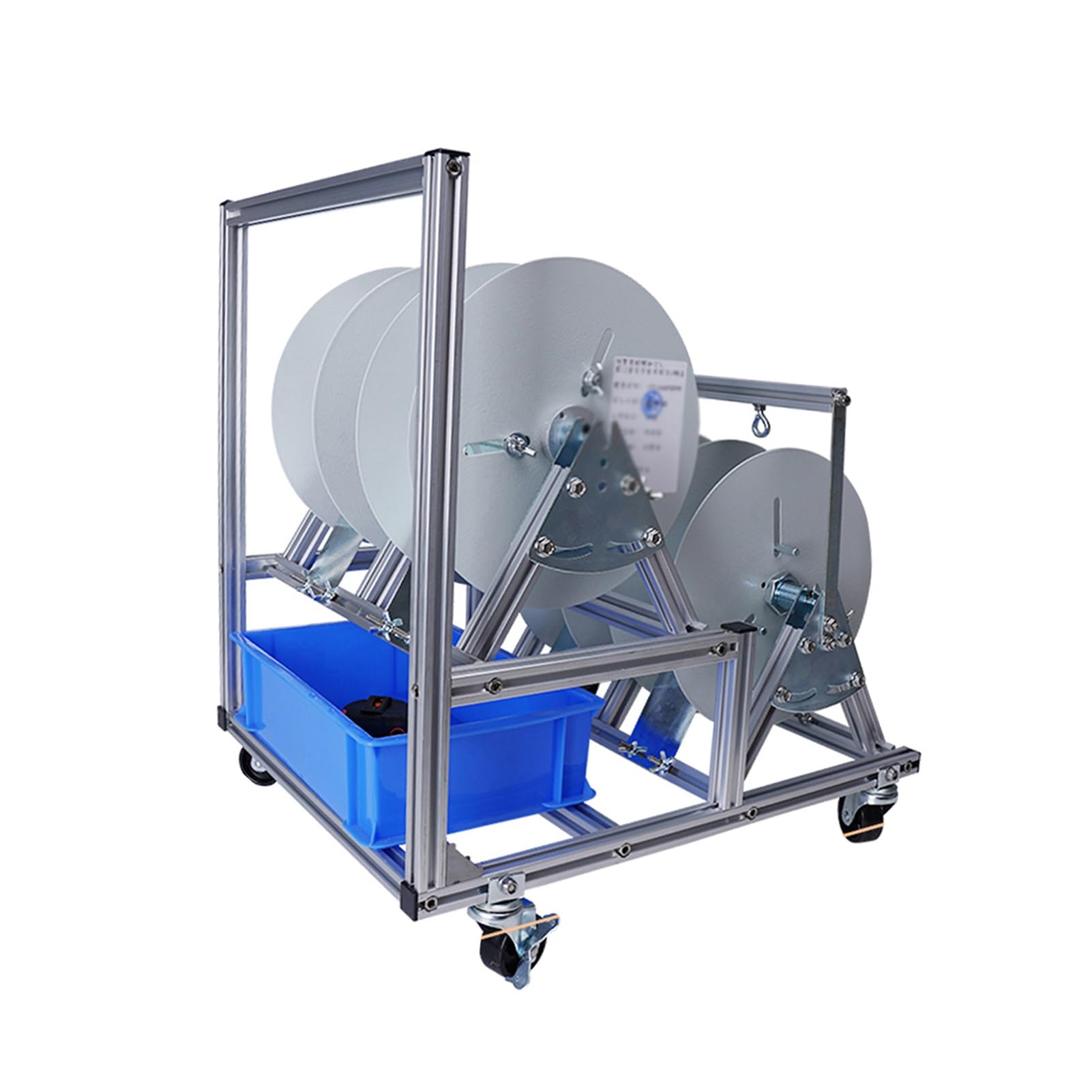 WDSOPK Wire Spool Rack with Handle,Cable Spool Dispenser,Portable Wire Rack Dispenser with 4/6 Rods,for Electrical Industrial (4 Rods Wire)