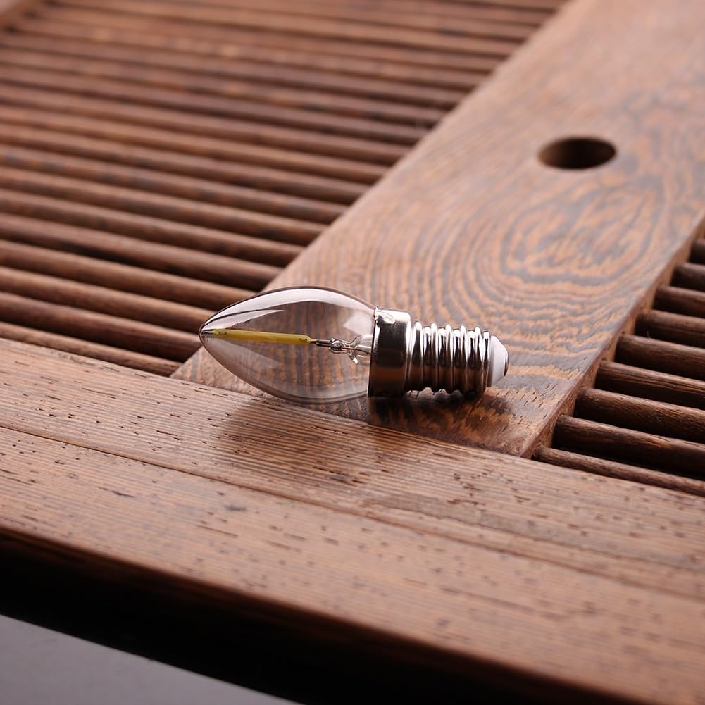 RZL Lighting, Paquete de 25/50, mini bombillas LED tipo vela C7 CA 220 V, E14, 1 W, antracita, luz de noche pequeña, bombilla Edison con punta(50pcs)