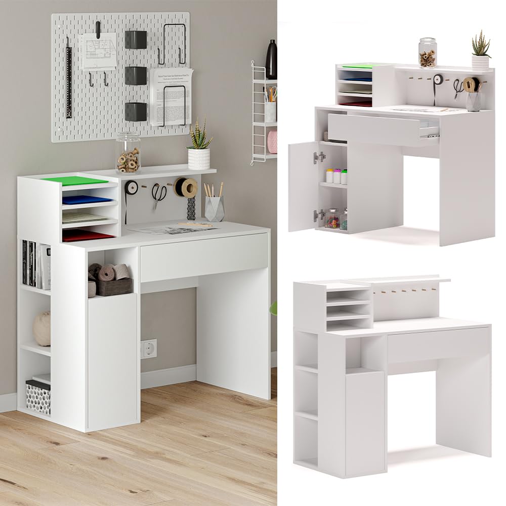 Vicco Scrivania, Bianco, 100 x 50 cm