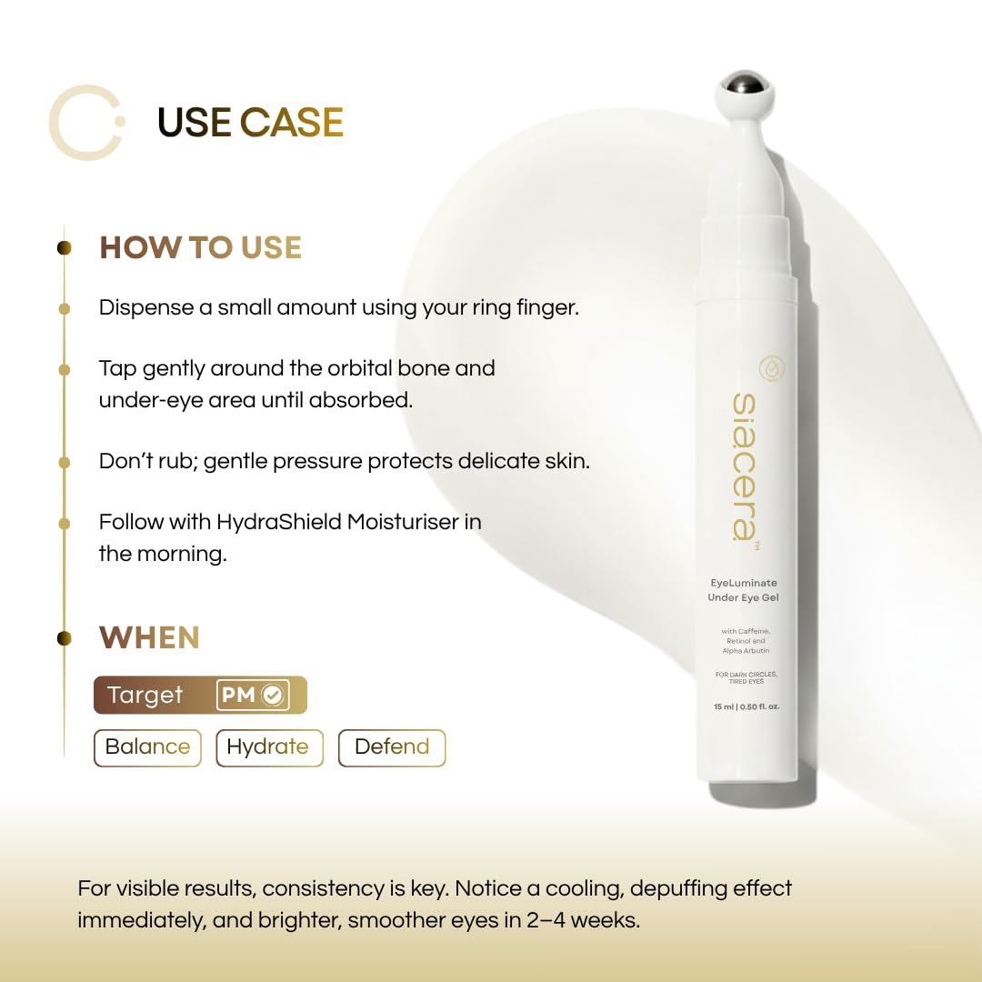 EyeLuminate Under Eye Gel for Dark Circles Removal | 0.2% Retinol, 1% Alpha Arbutin & Caffeine | Reduces Pigmentation, Puffiness & Fine Lines | Brightening Dark Circle Cream for Men & Women | Dermatologically Tested | 5ml — Amazon image 4