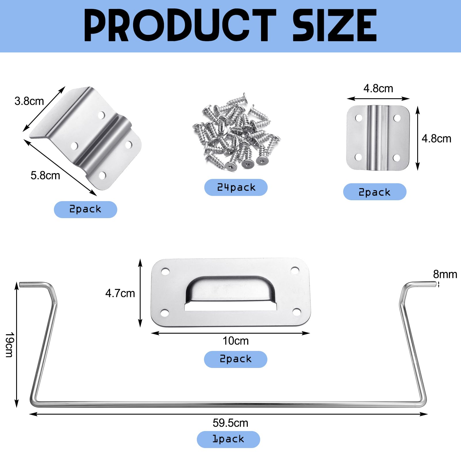 Table Hinge Brackets - Removable Metal Hardware -4 Table Hinge Brackets - Removable Metal Hardware -4