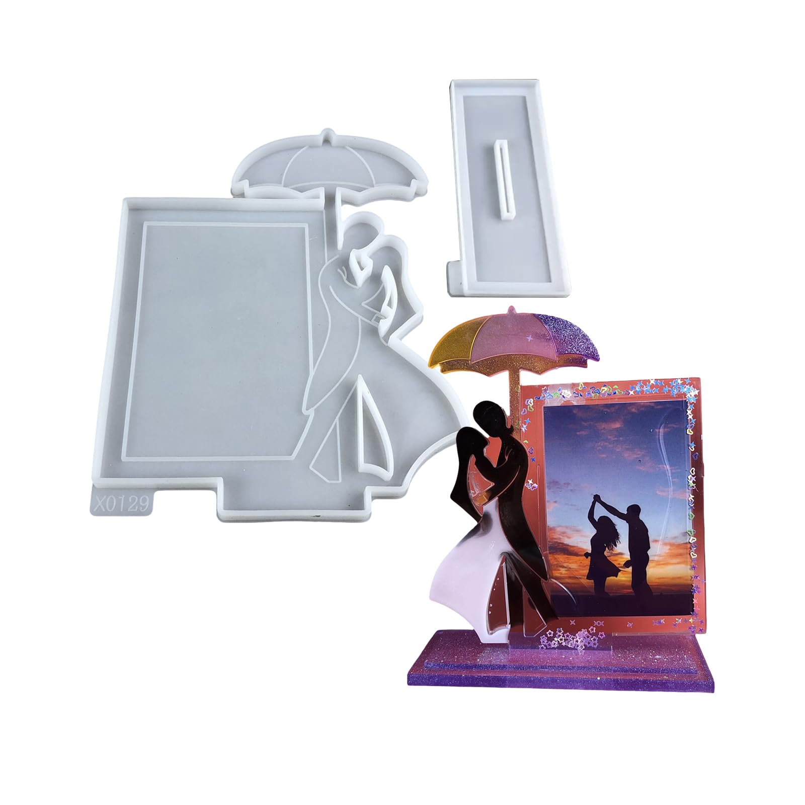 NEWFT Couple Shaped Epoxy Resin Frame Mold Creative Picture Frame Mould Ideal for Home Decors and Unique Making