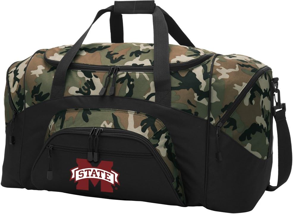 Camo Mississippi State Duffel Bag - MSU Bulldogs Suitcase or Gym Bag For Men Or Her (Camo)