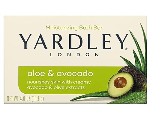 Yardley London Barra de baño hidratante natural de aloe y aguacate, 4.0 onzas (paquete de 3).