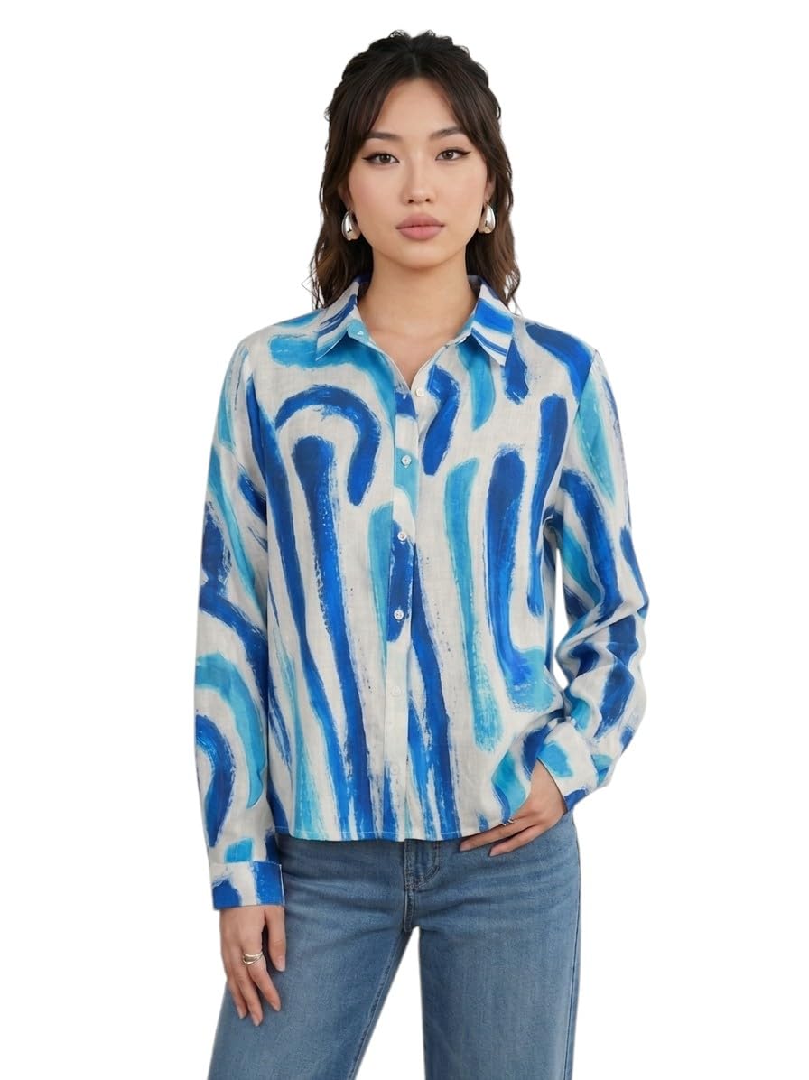 oomph! Women Abstract Printed Smart Casual Oversized Shirt | Trendy Printed Shirts | Fun Prints | Drop Shoulder Oversized Westernwear-picture-43